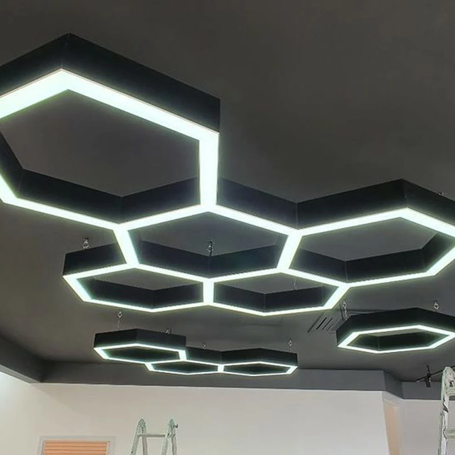 Hexagon Indoor Wall Lamp Wireless Sound Control Hexagonal Quantum Led Light for Bedroom Decoration Light