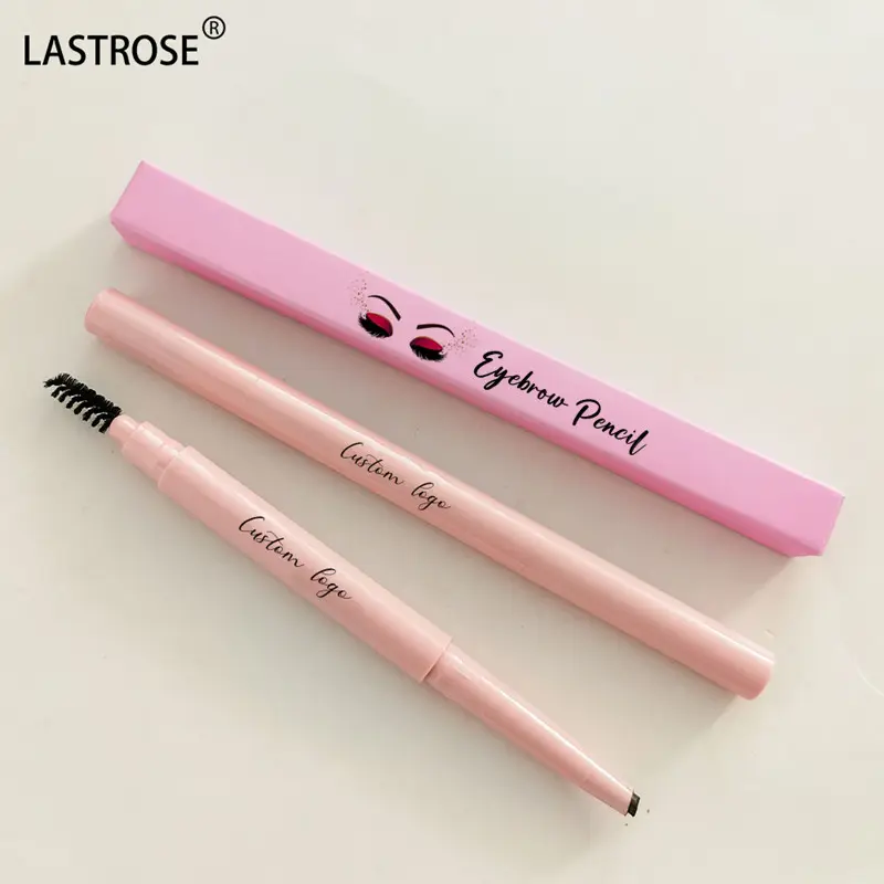 2 In 1 Double-ended Vegan high pigment low moq private label gold eye pencil waterproof long lasting pink eyebrow pencil