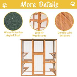 Ahşap Pet House kafes açık ahşap kedi evi su geçirmez kedi kafesi - Product Image 2