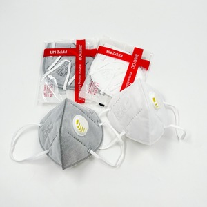 Masker Wajah lipat tipe datar mencegah kabut asap debu masker 5 lapisan FFP2 dengan katup - Product Image 2