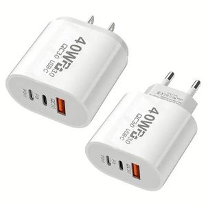 อะแดปเตอร์ชาร์จเร็ว PD 40W USB C 3 พอร์ต สำหรับโทรศัพท์มือถือ ชาร์จเร็ว 3.0 รองรับโทรศัพท์ 12 13 14 15 16 Pro และ Android - Product Image 1