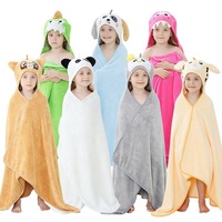 New Design Cute Baby Bath Towel Custom Your Own Logo Polyester Animal Microfiber Recycled Kids Hooded Towel