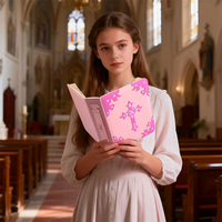 Funda para Biblia para Mujer, Bolsa de Cuero para Biblia con Separadores, Marcadores, Bolígrafos, Estuche Grande con Asa para Transportar Libros, Regalos Cristianos