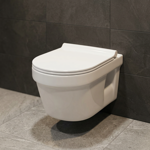 Nouveau sanitaire en céramique sans bordure, une pièce, toilettes à réservoir dissimulé, toilettes murales suspendues, WC avec mécanismes de rinçage - Product Image 3