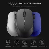 Rapoo M300G Mouse Nirkabel Tri Mode 5.0 2.4G 5 Level DPI 2400 Klik Senyap untuk Mac PC Laptop Kantor