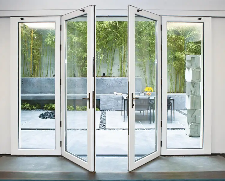 Стандартная алюминиевая французская дверь NFRC, внешняя дверь с двойным остеклением, створчатая дверь для дома