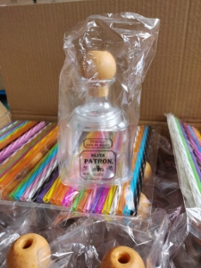 Patron Reusable Clear Unbreakable Plastic <strong>Mini</strong> Liquor <strong>Bottles</strong> 12oz/375ml Customizable Color &amp; Logo Country Style Party Favors - Product Image 3