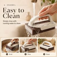 Lot de 5 éponges magiques à émeril avec poignée, réutilisables, pour nettoyage de cuisine, tampon à récurer, outil de décontamination pour casseroles et vaisselle