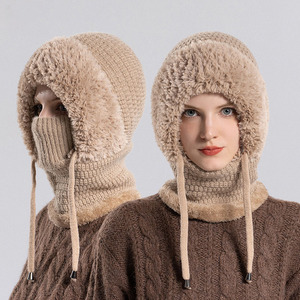 <span class=keywords><strong>Bonnet</strong></span> <span class=keywords><strong>en</strong></span> velours tricoté chaud pour <span class=keywords><strong>femme</strong></span>, idéal pour le cyclisme <span class=keywords><strong>en</strong></span> extérieur, avec broderie 3D camouflage et nœuds, style business - Product Image 3