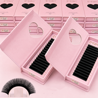 EMEDA Marque Privée Plateaux de Cils en Cachemire Noir Mat, Extensions de Cils en Soie, Vison Velours, Fournitures pour Extensions de Cils Volume, Vente en Gros