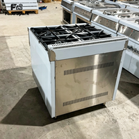 Cuisinière à gaz industrielle en acier inoxydable pour restaurant, fourneau de cuisine professionnel, état neuf