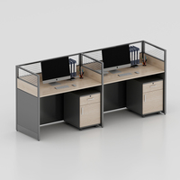 Poste de travail de bureau moderne avec cloison, table de bureau, cubicle, poste de travail pour 3 personnes, mobilier de bureau