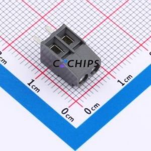 210-A-111/02 Screw Terminal Block Through hole Component (THT),P=3.5mm Connector 1x2P 3.5mm Gray Right Angle Insert - Product Image 1