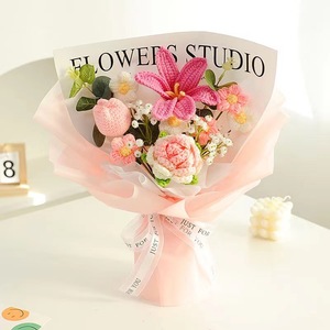 Ramo de Flores Tejidas a Mano para el Día de la Madre, Ramo de Rosas de Ganchillo para Regalos del Día de San Valentín - Product Image 1