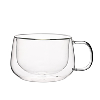 Petites tasses en verre de lait transparentes, tasse à café ours en verre avec poignée, vente en gros
