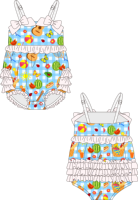 Schattig stijlvolle badpakje voor babymeisjes zonder mouwen, één geheel, op maat gemaakt kinderbadkleding