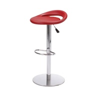 Tabouret de bar en acier inoxydable pu, chaise à bascule, base en acier inoxydable de 52.5 à 77cm