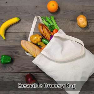Sacs fourre-tout en toile de coton pour courses, avec fermeture éclair, vente en gros, les plus vendus - Product Image 5