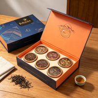 Boîte d'emballage rigide en carton personnalisée de luxe à double tiroir pour thé, café et grains, de qualité alimentaire, avec impression en relief