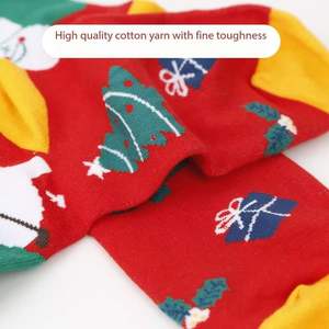 Automne hiver <span class=keywords><strong>femmes</strong></span> mi-tube coton chaussettes père noël broderie conception chaud noël wapiti cadeau avec bas de père noël - Product Image 3