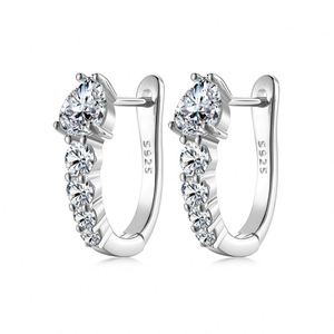 Pendientes de Clip en Forma de Serpiente con Cierre Inglés en Plata 925 con Moissanita Color D VVS1 de Diseño Único Dylam para Mujer - Product Image 6