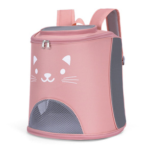 <b>Cat</b> <b>Backpack</b> Breathable Large Capacity Portable Pet Carrier For <b>Cats</b> Dogs Nylon Cartoon Design Green Pink Blue Sky Blue - Product Image 4