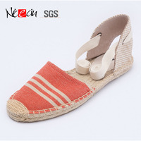 Nickecin — Espadrilles à talon compensé pour femmes, sandales en Jute imprimées, personnalisées, vente en gros, espagne