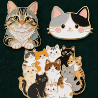 Niedliche Katzen-Emaille-Pins, personalisierte Kätzchen-Metall-Reversnadeln, Tier-Souvenir-Abzeichen, Kawaii-Broschen-Set, Cartoon-Kätzchen-Hartemaille