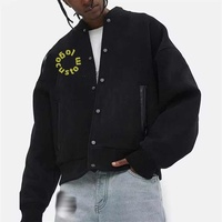 OEM personnalisé hiver 100% laine broderie polaire Varsity Bomber lettre veste pour hommes