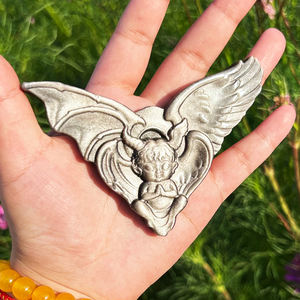 รูปปั้นผีแกะสลักสีเงิน-ปีกปีศาจและการแกะสลักปีศาจของขวัญฮาโลวีนของขวัญคริสต์มาส - Product Image 1