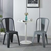 Chaise de salle à manger empilable en PP, style scandinave moderne, avec dossier, pour salon, café, extérieur, vente en gros