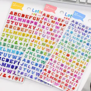 Etiqueta engomada colorida hinchada 3D del alfabeto de la letra del OEM de la alta calidad