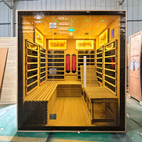 Nouveau sauna domestique 2026 en bois de pruche, sauna intérieur à infrarouge lointain avec ozone, jade et chaise inclinable