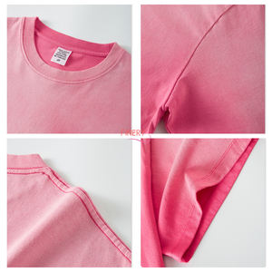 Commercio all'ingrosso da <span class=keywords><strong>uomo</strong></span> Oversize 270gsm 100% pesante cotone Premium personalizzato grafica di alta qualità Vintage lavata semplice t-Shirt macchina da stampa - Product Image 3