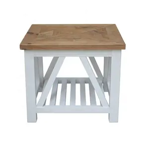 SG431 <span class=keywords><strong>elliot</strong></span> Cổ Điển Trang Trại Tái Chế Tái Chế Mộc Mạc Parquetry Thông Rắn Gỗ Top End Side Vuông Bảng Cho Phòng Khách - Product Image 3