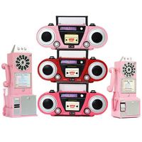 Grabador de casete de radio portátil de radio casera de estilo retro con altavoces estéreo incorporados