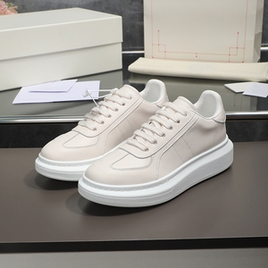Chaussures de sport décontractées identiques pour hommes et femmes, style designer, en cuir véritable, à semelle plate, baskets blanches - Product Image 5