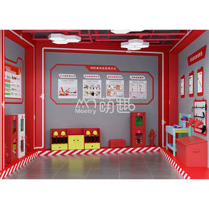 Moetry Design personnalisé Soft Playhouse Kids Indoor Pretend Play City Fire Department Jeu de rôle en bois Terrain de jeu amusant - Product Image 1