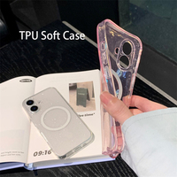 Coque de téléphone portable en silicone souple transparente de luxe avec paillettes brillantes pour iPhone 17 16 13 ProMax 15Plus 14, compatible avec la recharge magnétique sans fil