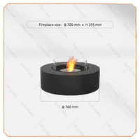 CRUISE True Fire BBQ Madera/Gas/Alcohol/Atomización Núcleo personalizado 700mm Rectángulo Fogata al aire libre Estufa redonda Mesa con vidrio