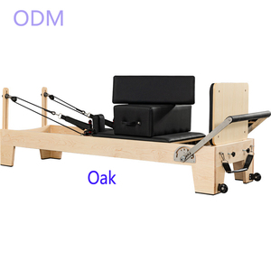 Reformer <span class=keywords><strong>Pilates</strong></span> Avanzato in Legno di Quercia per Coordinazione Neuromuscolare, Propriocezione e Allenamento di Attivazione Profonda dei Muscoli Core - Attrezzatura Yoga - Product Image 1
