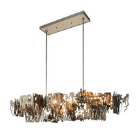 Lustre long en acier inoxydable doré, style nordique postmoderne, pour table à manger, design personnalisé