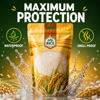 Sachet Doypack Personnalisé Imprimé pour Emballage Alimentaire, en Plastique Stratifié Anti-Odeur avec Fermeture Éclair, pour Café, Noix, Riz