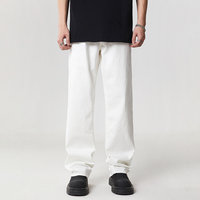 Celana Jeans Chino Pria Musim Gugur Hip Hop Mid Rise Streetwear Gaya Jalanan Amerika Longgar Lurus Kasual