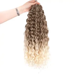 Rebecca Cheap Bulk Pack Ombre Crochet Long Water Wave Weft High Weave Bundle Braid Hair Synthetic Fiber Hair Extension