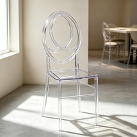 Chaise en acrylique transparente en gros, personnalisable, empilable, pour mariage, événement, banquet, fête, salle à manger