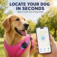 Harness Anjing Anti Lepas dengan Pengunci Geser, Tempat Pelacak Terintegrasi, List Reflektif Perak, D-Ring Ekstra untuk Lampu LED, Pegangan Berbantalan