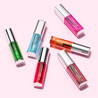 Tubes de gloss à lèvres personnalisés de 4,5 ml, contenants de rouge à lèvres en plastique écologiques avec un grand applicateur, emballage rose et blanc