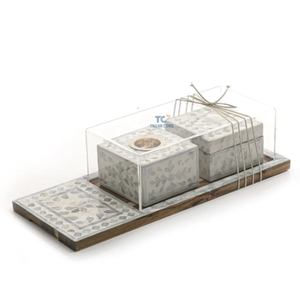 Encens Bakhoor Buner de style arabe de qualité supérieure avec plateau et boîte incrustés de Thanh Cong - Product Image 2