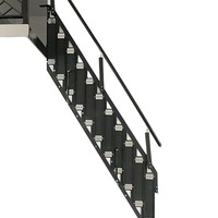 Escalier pliant mural en métal en forme de L, design moderne et peu encombrant pour usage domestique, extension de grenier, villa, hôtel, taille personnalisable